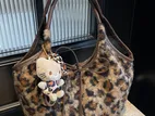 Korean Style Retro Plush Leopard Print Tote Commuter Underarm Bag