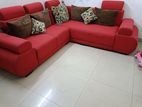 l shape sofa made with weavers cloth