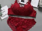 Ladies bra panty rose set