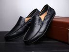 Leather loafer shoe moccasins