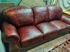 Leather sofa set-Maroon