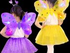 LED Light Up Butterfly Wings with Wand Headband for Party