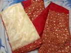 lehenga ,Red and golden color mirror work