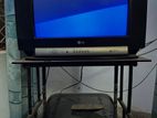 LG CRT 21’ TV with glass stand