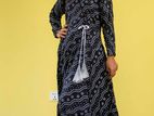 Lilen Screenprint Long Gown Kurti