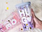 Love themed sippers with reuseable straw