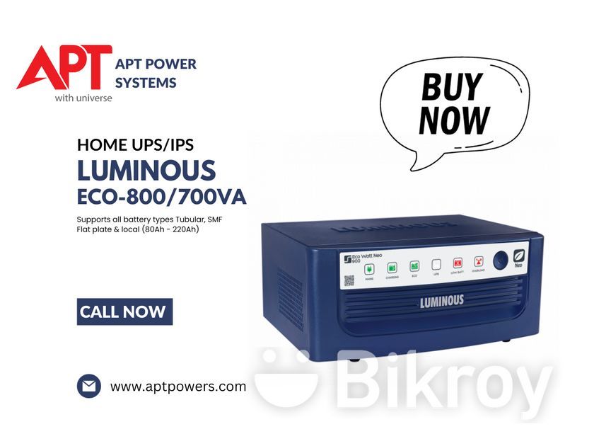 Luminous Eco Watt Neo 800 IPS & UPS Package - TAHAESHOP