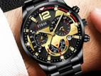 Luxury Fashion Mens Watches Stainless Steel Quartz Wristwatch Calenda