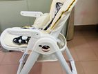 Luxury Foldable Baby High Chair White