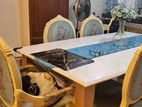 Luxury marble dining table and chairs