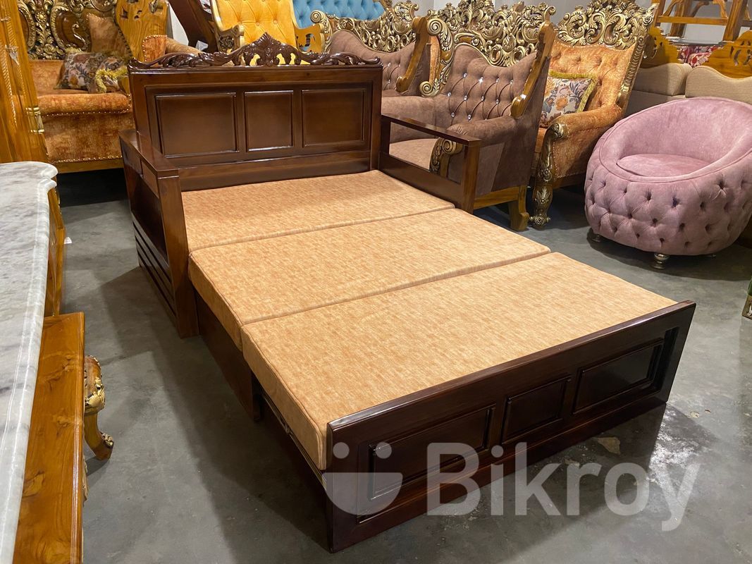 Mahogany Wooden sofa cum bed Model SL288F in বাড্ডা Bikroy