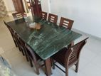Marble Rock Dining Table with 8 Chair