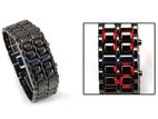 Mastop Lava Stainless Steel RED LED Digital Bracelet Watch