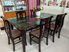 মেহেগুনি কাঠের ৬ চেয়ারসহ ডাইনিং টেবিল