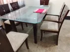 মেহগনি কাঠের 6 সিটের একদম নতুন ডাইনিং টেবিল ও একটি সিঙ্গেল ডবল সোফা।