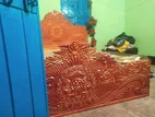 মেহগুনী কাঠের ফুল বস্ক খাট