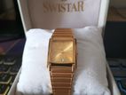 Mens 23K Gold Electro Plated SWISTAR Watch