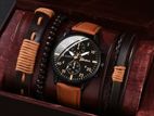 mens leather watch