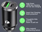 Mini 100W Car Charger Type C Dual USB Fast Charging For iphone 15 pro