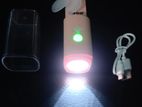 Mini Pocket Fan With Troch Light Rechargeable Powerful