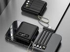 Mini Portable Charging Power Banks Fast Built-in 4 Cable