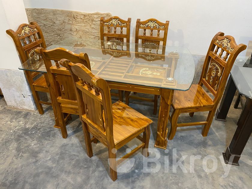 Modern Dining Table Set with six Chair Model DL113F for Sale in Badda