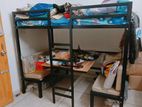 Steel Semi-double Bunk Bed cum Study Table