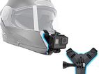 Motorcycle helmet mount chin bracket with mobile