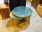 Ms Steel & Marbella stone Top Center Table