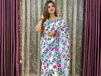 Muslin silk with hand print saree