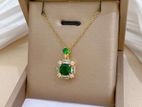 Green Opal Eeal AD Stone Necklace