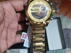 NAVIFORCE NF9163 Golden Stainless Steel Dual Time Wrist Watch For Men