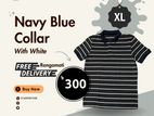 Navy blue collar t shirt sell
