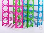 New Arrival Shoe Rack Imported from China Plastic with Iton Tube .