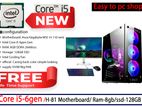 (NEW) Core i5_6gen / H-110 Motherboard/ Ram-8GB /SSD-128GB/Monitor 19"