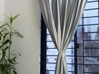 new cotton off white & gray combination curtains