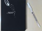 Notebook: black paper+white pen