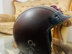 O2 Star Leather Unisex Helmet With Adjustable Strap