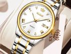 O'levs 5661 Golden Stainless Steel Analog Wrist Watch For Men