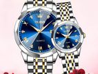 Olevs Stainless Steel fashionable Couple watches