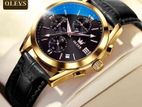 Olevs Watch চামড়ার বেল্ট ছেলেদের ঘড়ি