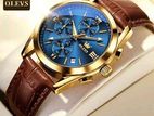 💥💥 Olevs Watch ছেলেদের লেদার বেল্ট ঘড়ি