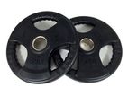 Pair of commercial 10kg 10 x 2=20kg rubber coated Olympic weight plates