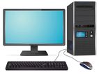 PC dual core processor,RAM 4GB ssd=128gb+monitor