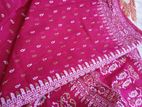 pink cotton saari