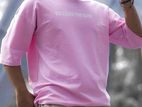 pink drop shoulder t-shirt