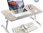 Portable laptop table lap desk with cooling fan