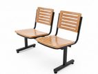 Premium 2 Seater Waiting Chair | Strong Metal Frame & Wooden Finish