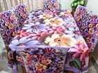 Premium 3D Velvet Dining Table & Chair Cover Set