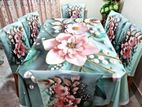 Premium 3D Velvet Dining Table & Chair Cover Set